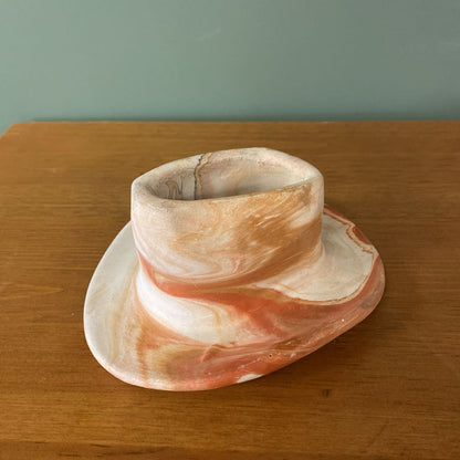 Vintage Comanche Pottery Cowboy Hat Planter