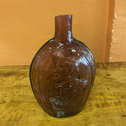 Vintage Robert E Lee/Jefferson Davis Purple Glass Decanter