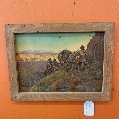 Vintage Old West Cowboys on the Run Art