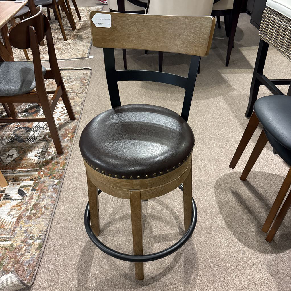 Leather Seat Swivel Counter Chair U ACCENT CHAIRS