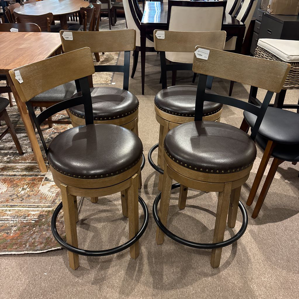 Leather Seat Swivel Counter Chair