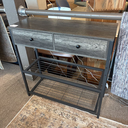 2 Drawer Grey Wood Console Table C CONSOLE TABLES