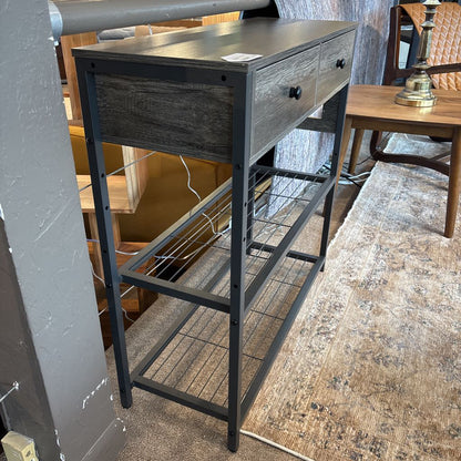 2 Drawer Grey Wood Console Table C CONSOLE TABLES