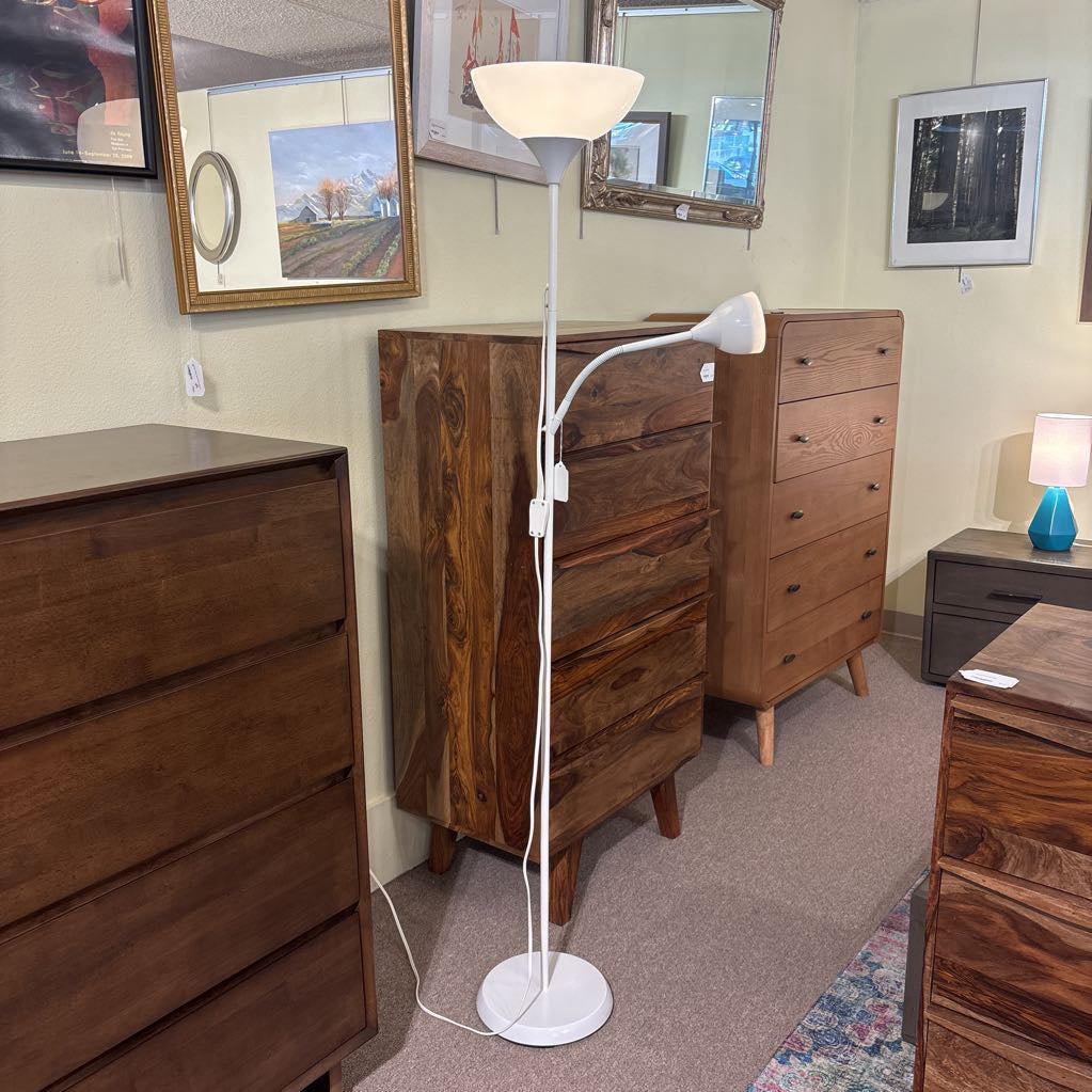 White Floor Lamp w/ Adjsutable Arm