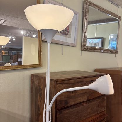 White Floor Lamp w/ Adjsutable Arm