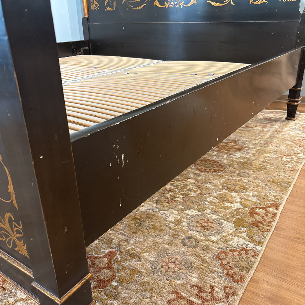 Regency Style Hand Painted Gold Leaf King Size Bedframe