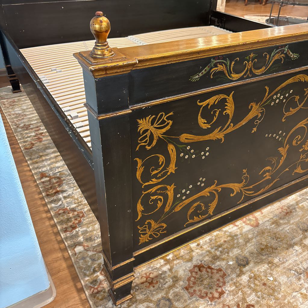 Regency Style Hand Painted Gold Leaf King Size Bedframe