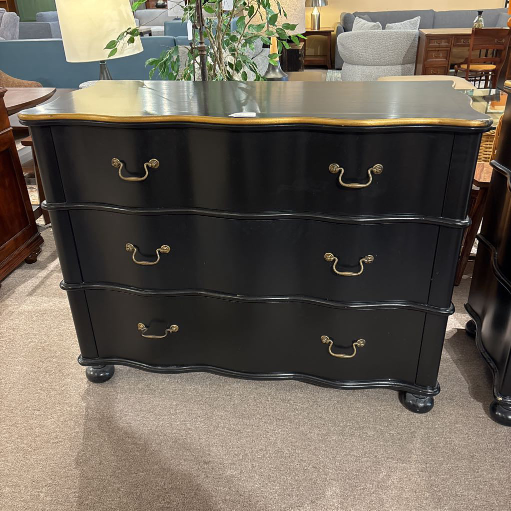 Regency Style Serpatine 3 Drawer Nightsand C NIGHTSTANDS