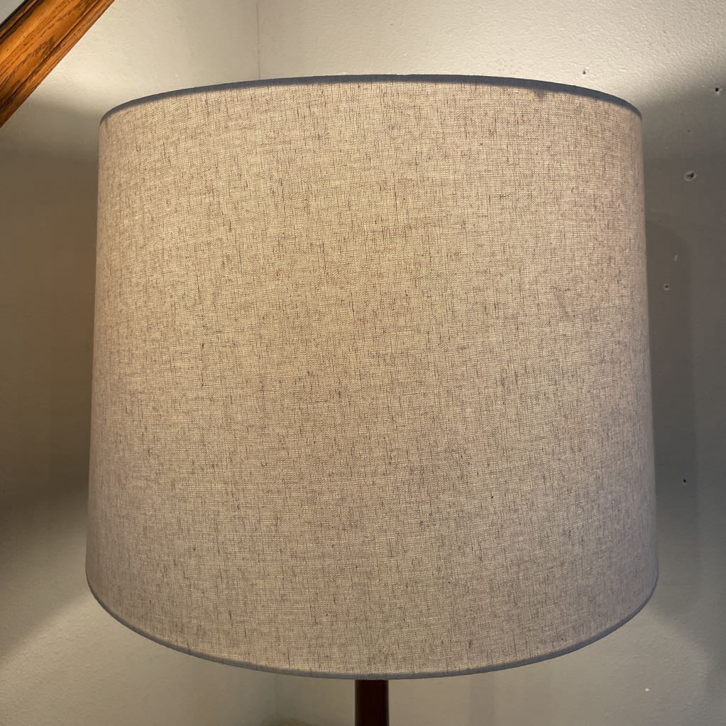 Round Dark Wood Base Lamp LAMPS