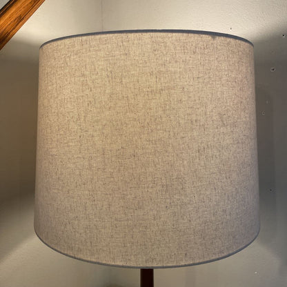 Round Dark Wood Base Lamp LAMPS