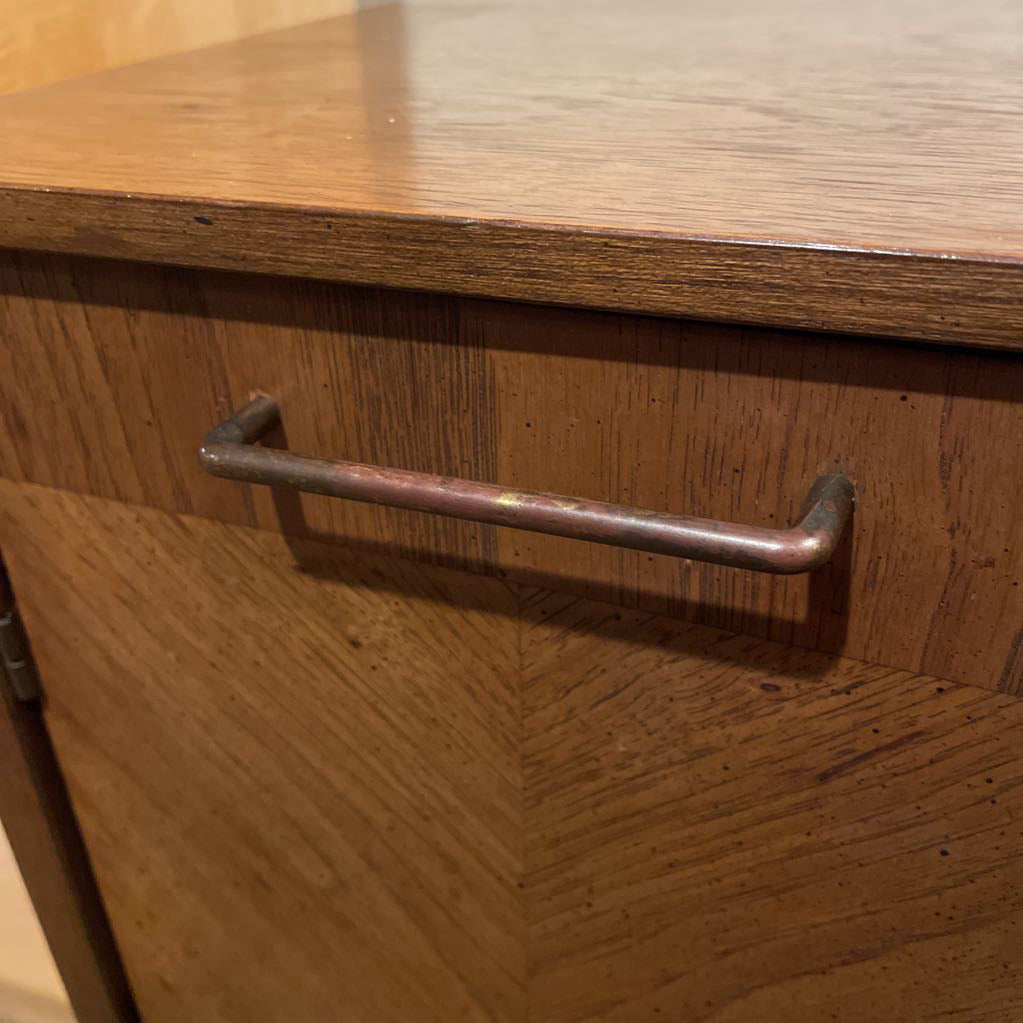 MC Wood with Rectangular Metal Handles Door Cabinet