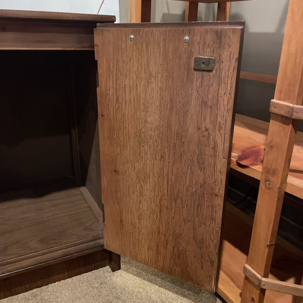 MC Wood with Rectangular Metal Handles Door Cabinet