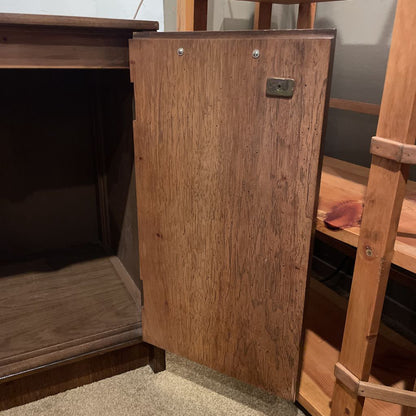 MC Wood with Rectangular Metal Handles Door Cabinet