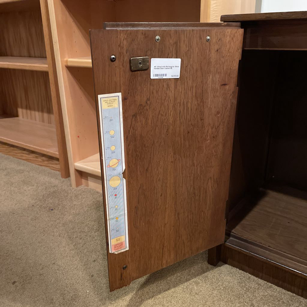 MC Wood with Rectangular Metal Handles Door Cabinet