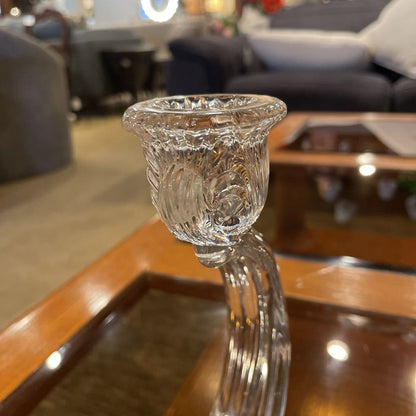 Clear Glass Shell Candlestick Set of 2 SMALLS