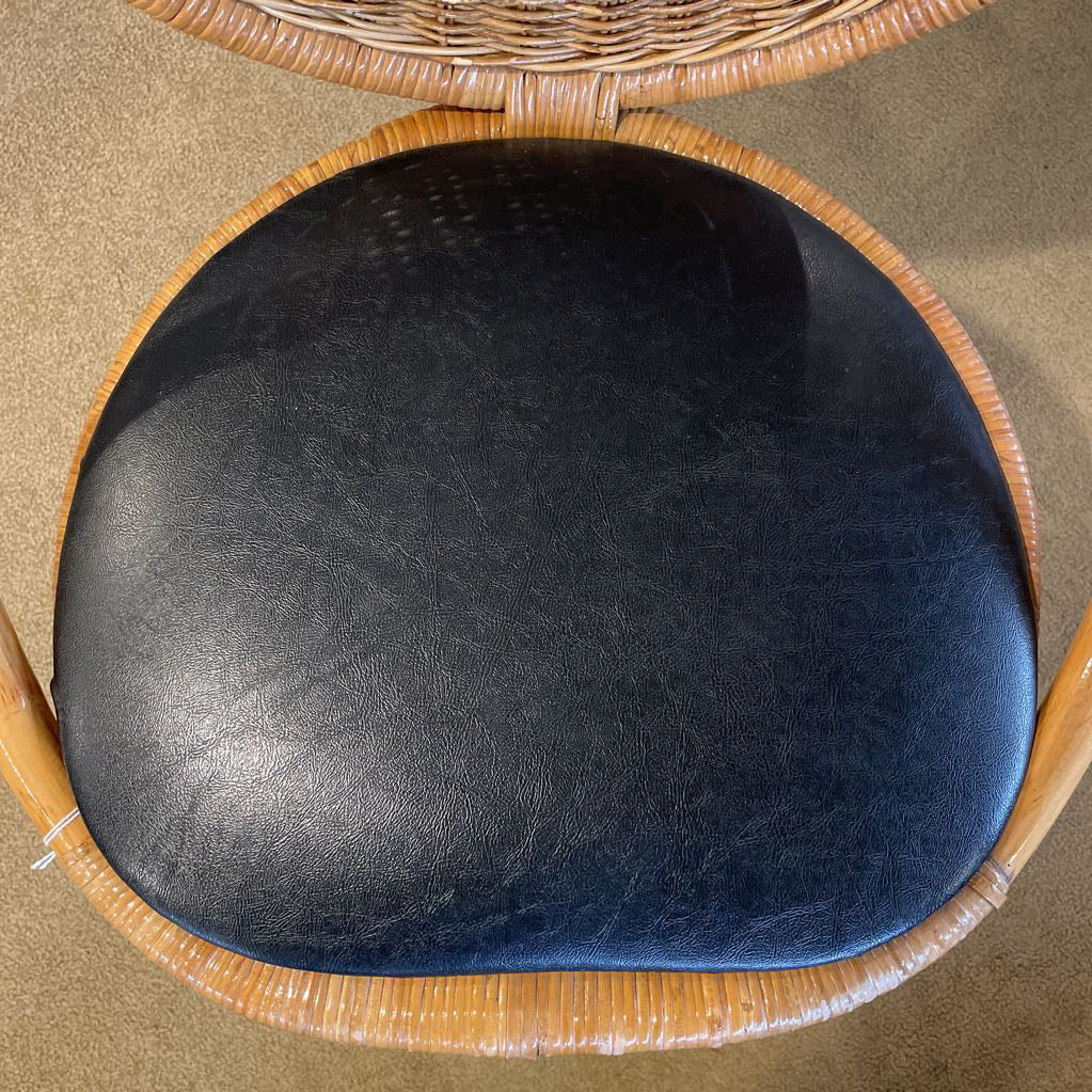 Glossy Woven Vintage Hong Kong Chair with Black Seat U ACCENT CHAIRS