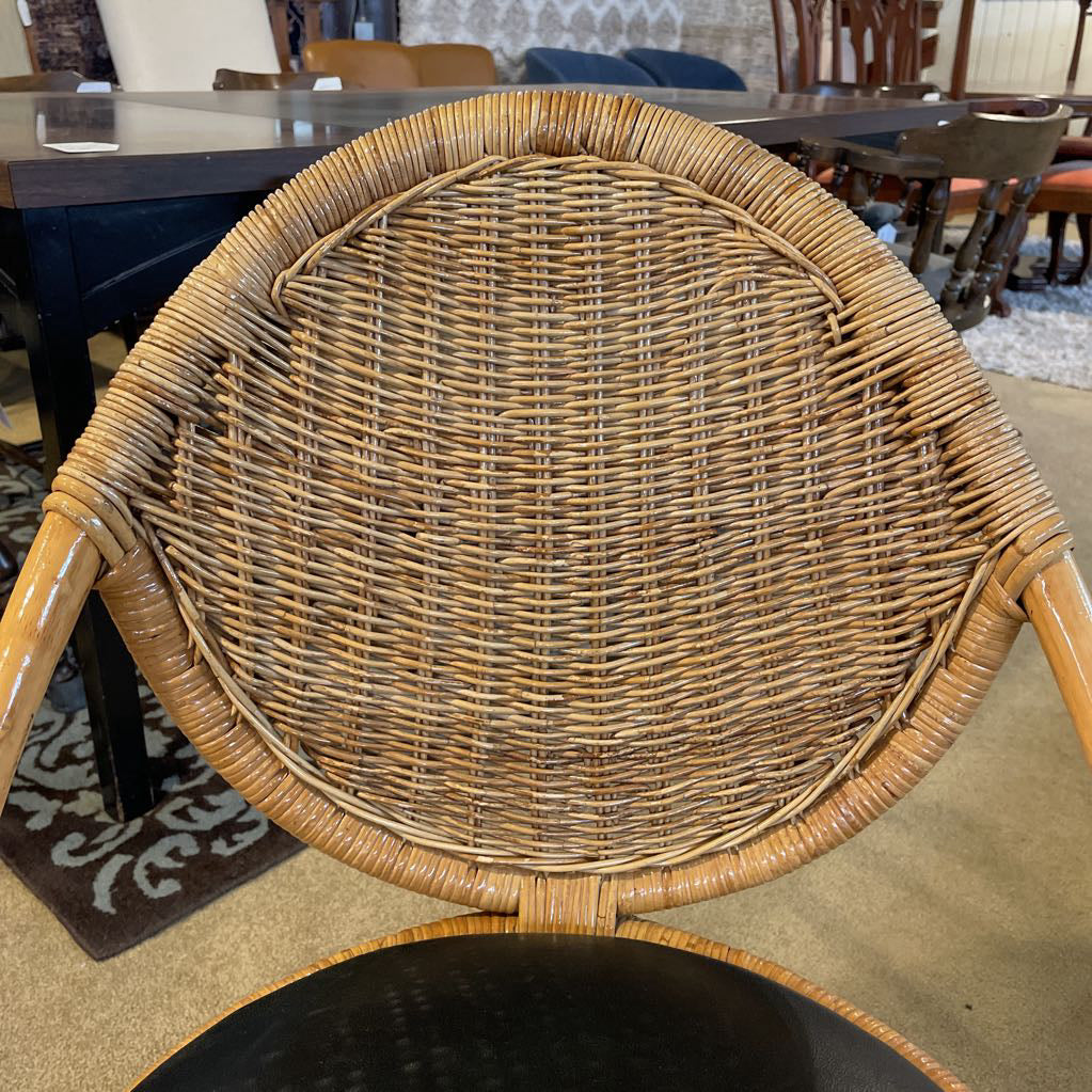 Glossy Woven Vintage Hong Kong Chair with Black Seat U ACCENT CHAIRS