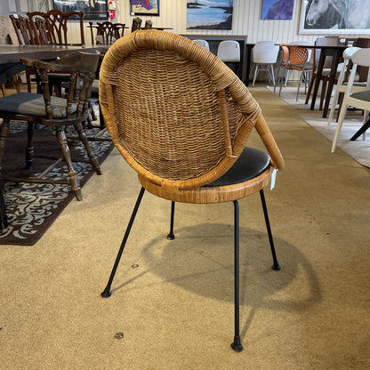 Glossy Woven Vintage Hong Kong Chair with Black Seat U ACCENT CHAIRS