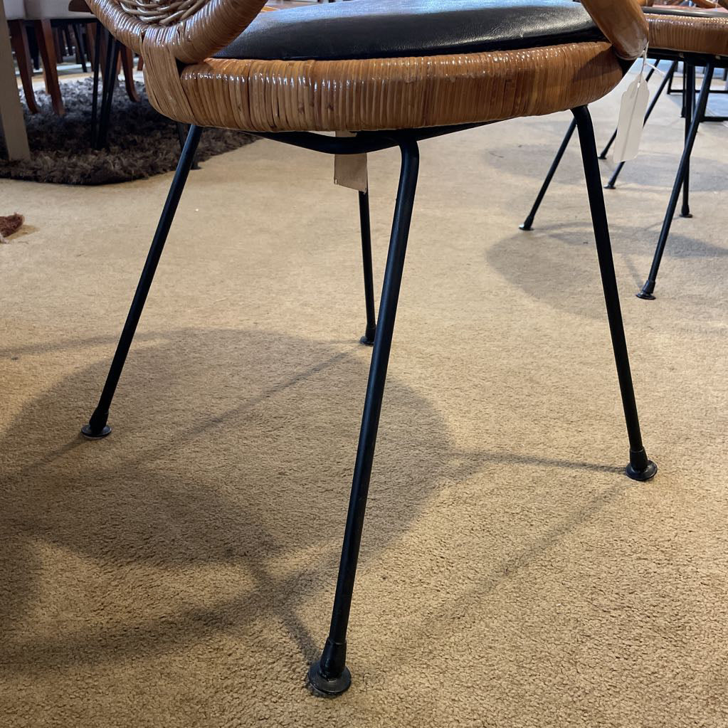 Glossy Woven Vintage Hong Kong Chair with Black Seat U ACCENT CHAIRS