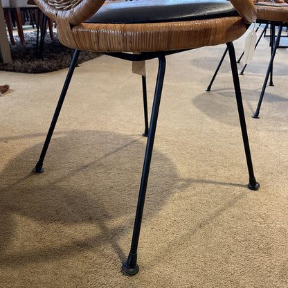 Glossy Woven Vintage Hong Kong Chair with Black Seat U ACCENT CHAIRS