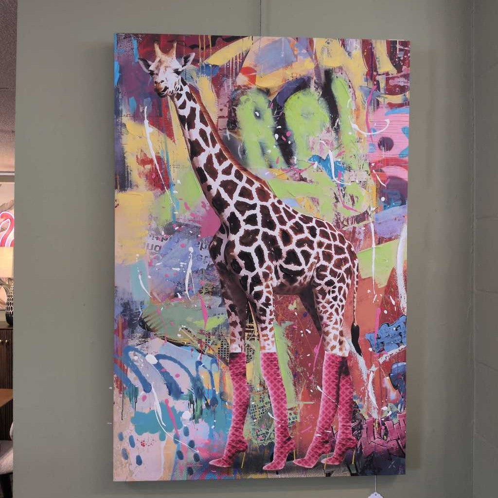 Urban Safari: Giraffe in Pink Heels