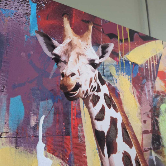 Urban Safari: Giraffe in Pink Heels ART