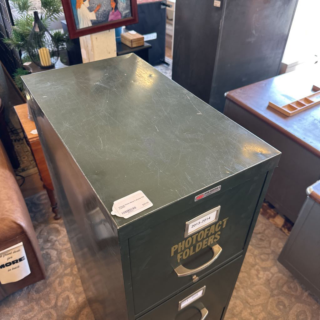 Vintage Green Metal 4 drawer File Cabinet UNCATEGORIZED
