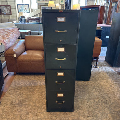 Vintage Green Metal 4 Drawer File Cabinet (AS IS) UNCATEGORIZED