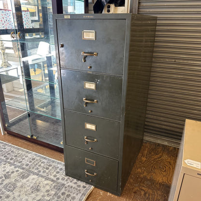 Grey Fire Proof Vintage File Cabinet