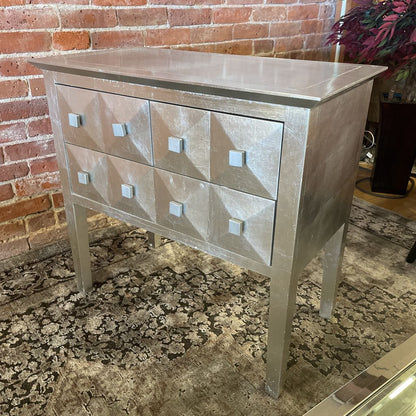 Silver Leaf 3 Drawer Entry Table