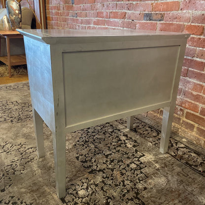 Silver Leaf 3 Drawer Entry Table