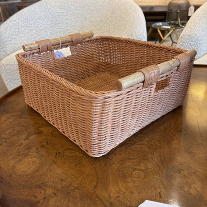 Woven Basket w/Wood Handles SMALLS