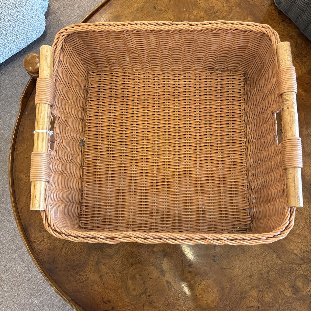 Woven Basket w/Wood Handles SMALLS