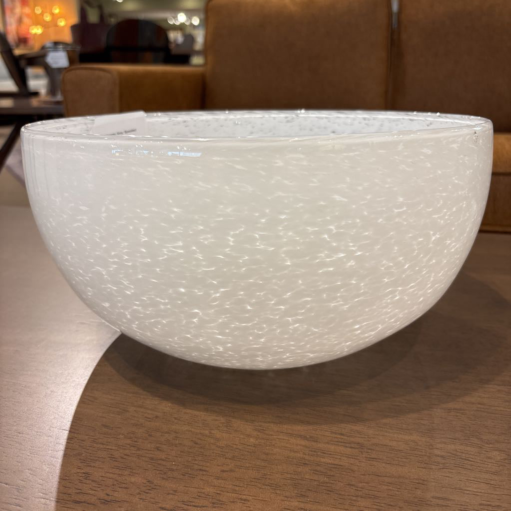 White Ceramic Grey Speckled Bowl