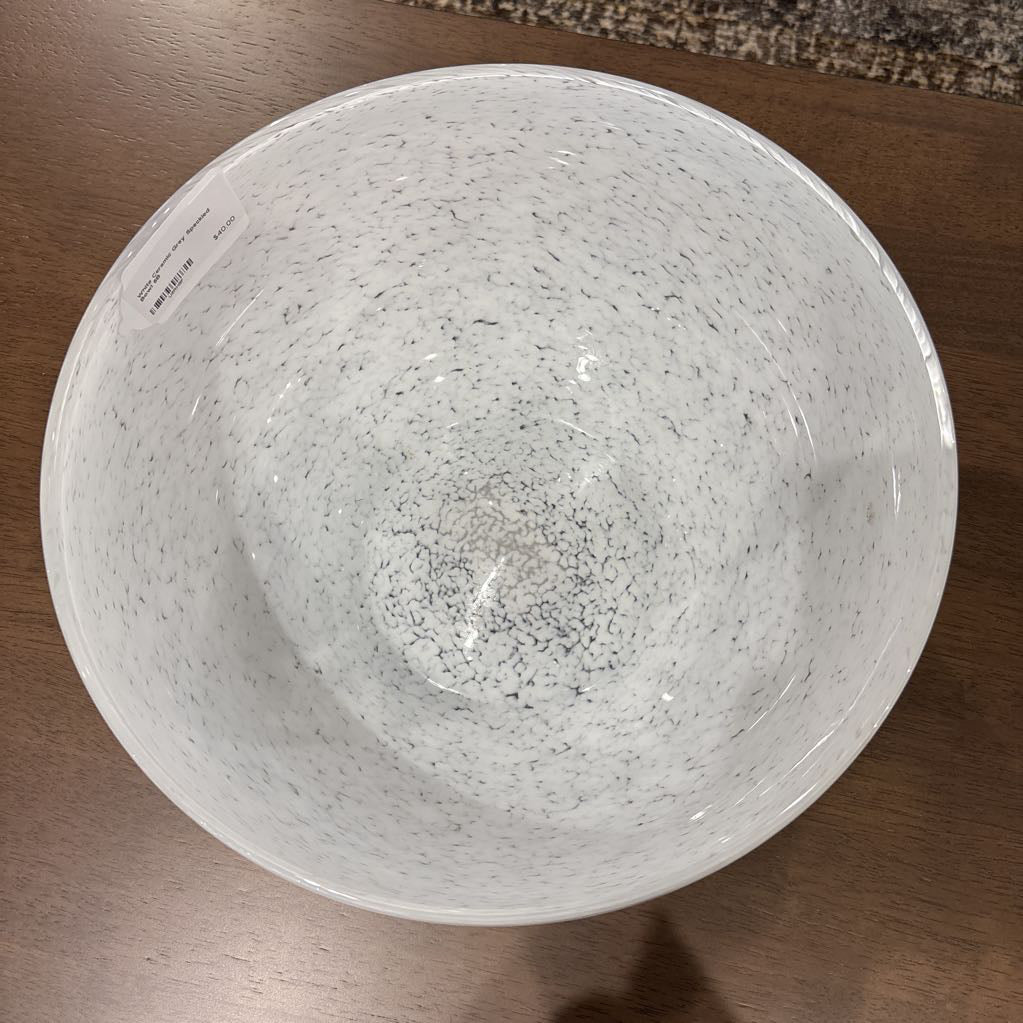 White Ceramic Grey Speckled Bowl