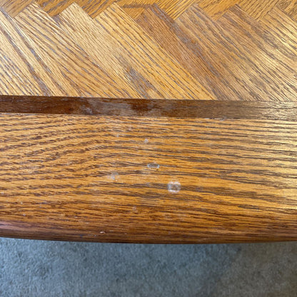 Oak Two Tier Square Inlay End Table