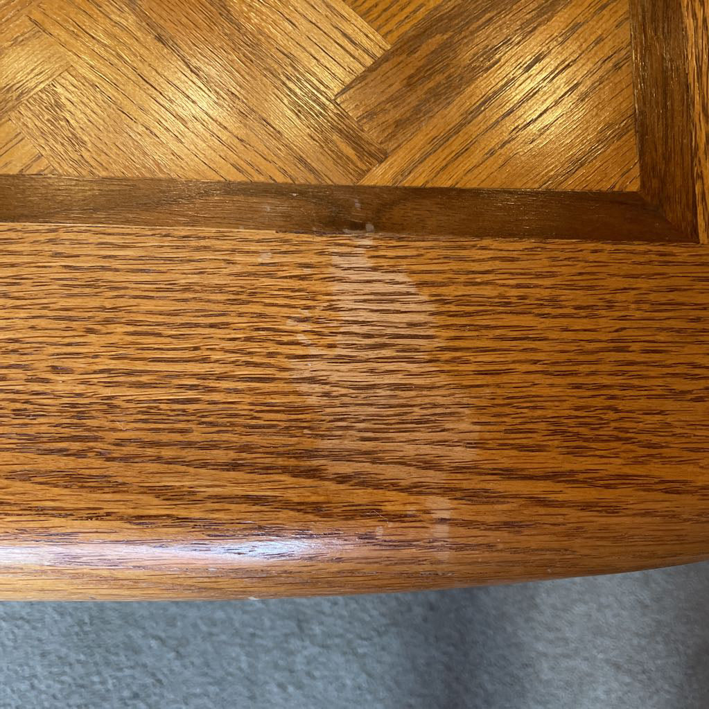 Oak Two Tier Square Inlay End Table