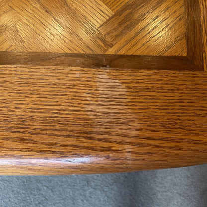 Oak Two Tier Square Inlay End Table