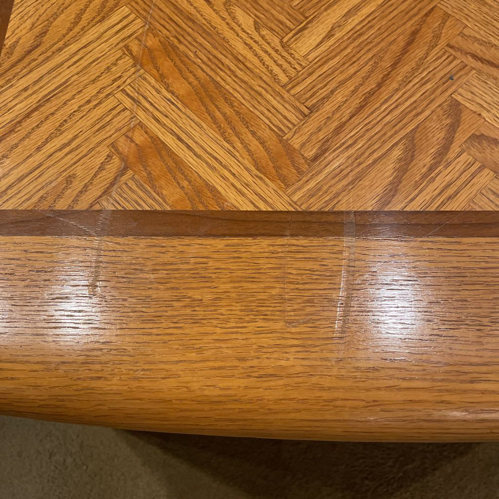 Oak Two Tier Square Inlay End Table