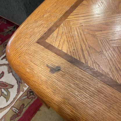 Oak Two Tier Square Inlay End Table