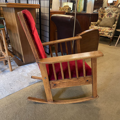 Red Velvet/Moquette Rocking Chair U ACCENT CHAIRS