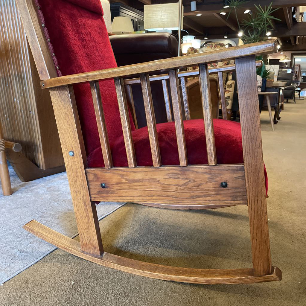 Red Velvet/Moquette Rocking Chair U ACCENT CHAIRS