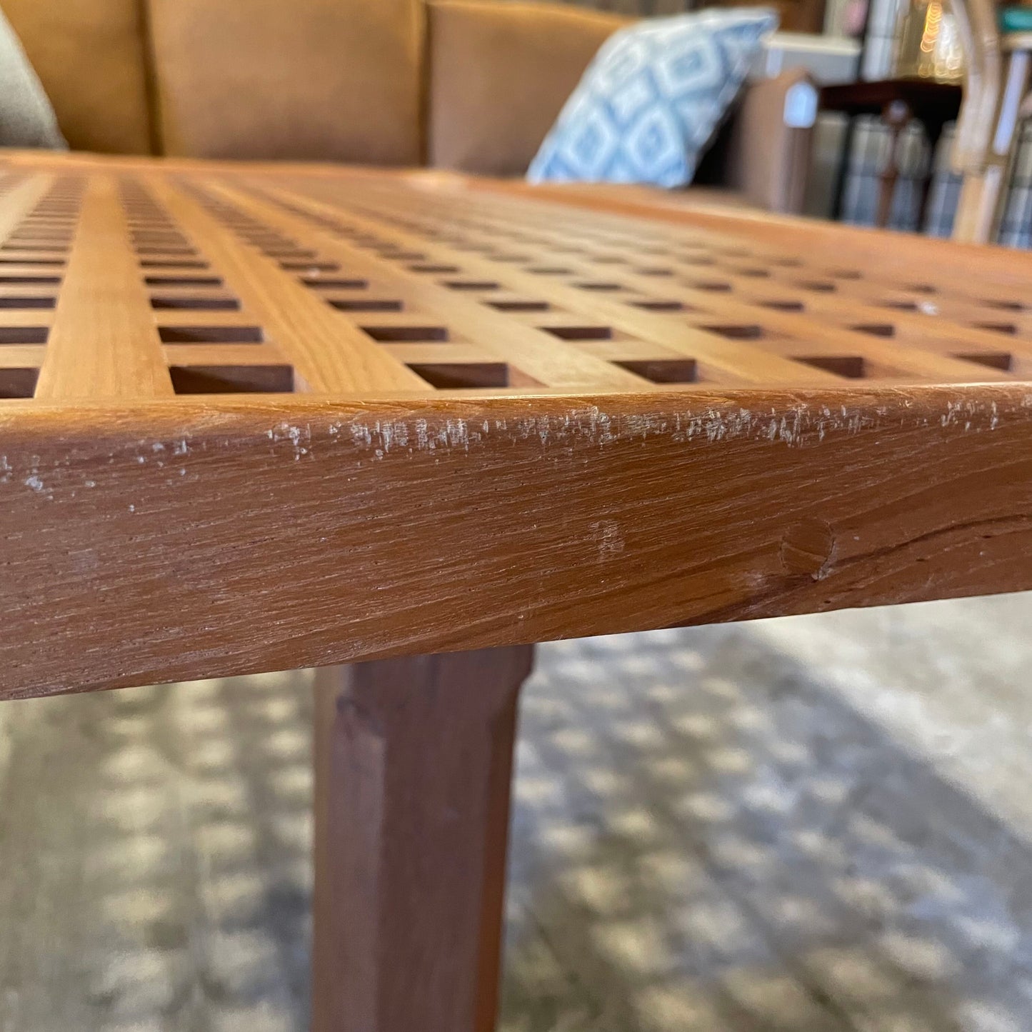 Teak Lattice Top Coffee Table