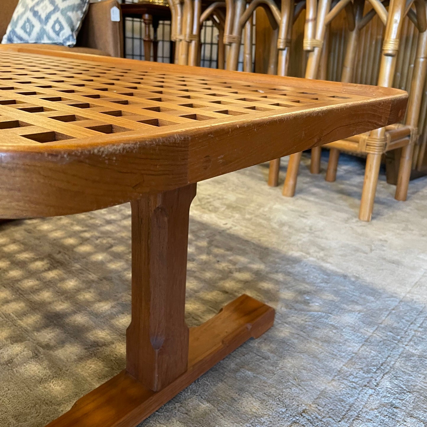 Teak Lattice Top Coffee Table