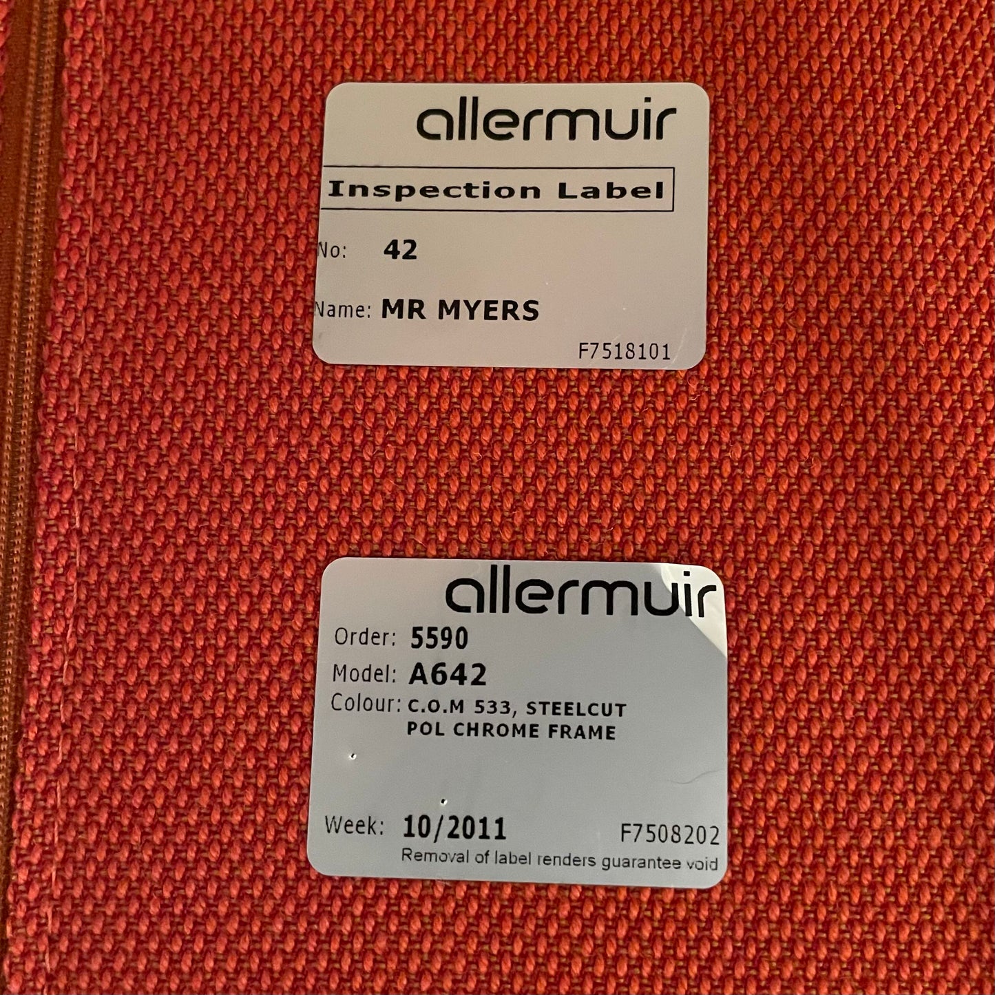 Allermuir A642 Open Lounge Chair Orange