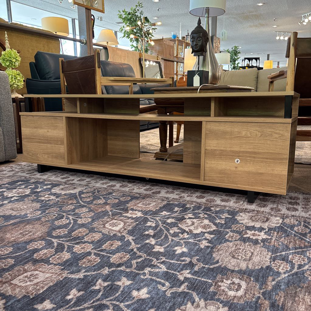 Rustic Wood Low Media Stand