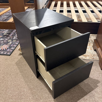 Black 2 Drawer Nightstand