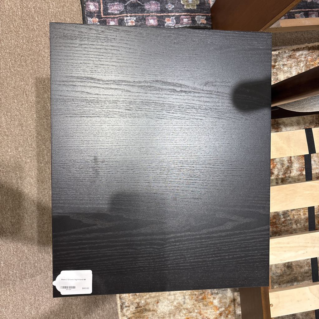 Black 2 Drawer Nightstand