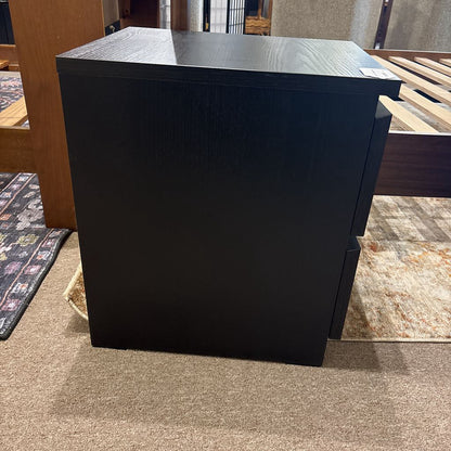 Black 2 Drawer Nightstand