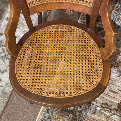 Antique Rattan & Wood Rocking Chair